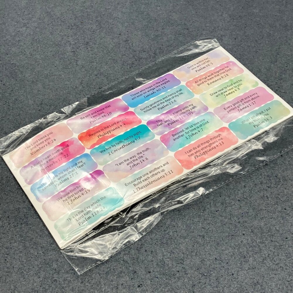 Inspirational Bible Verse Stickers Pack Of 200 Watercolor Design Journals Crafts